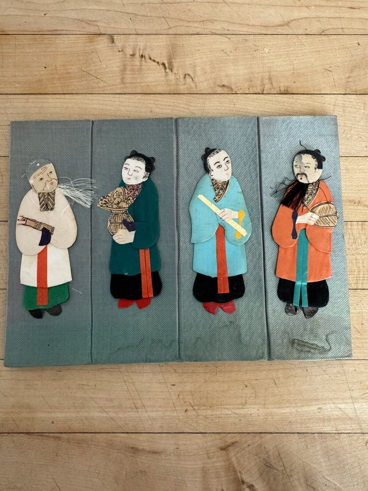 VTG Silk Chinese Paper Dolls Hand-crafted Note Cards Immortals Of Eternity Lot 8