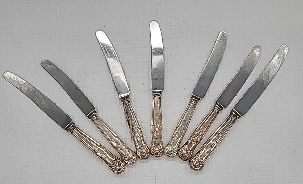 Sheffield Harrison Fisher Trafalgar 7 Assorted Flatware Silverware Knives