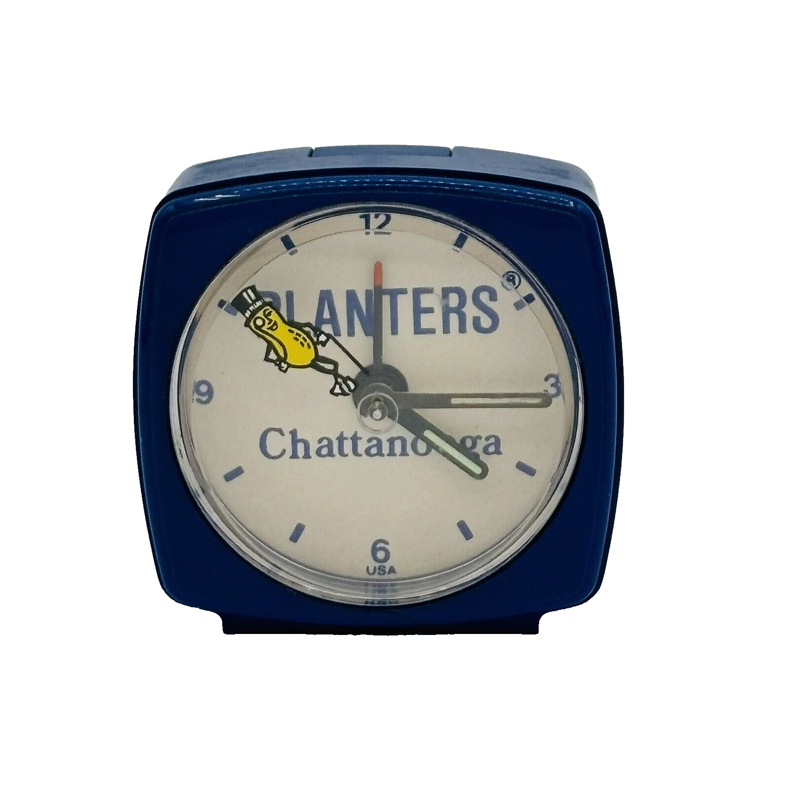 Vtg Planters Chattanooga Tennessee Mr. Peanut Snacks Desk Clock - Works *READ*