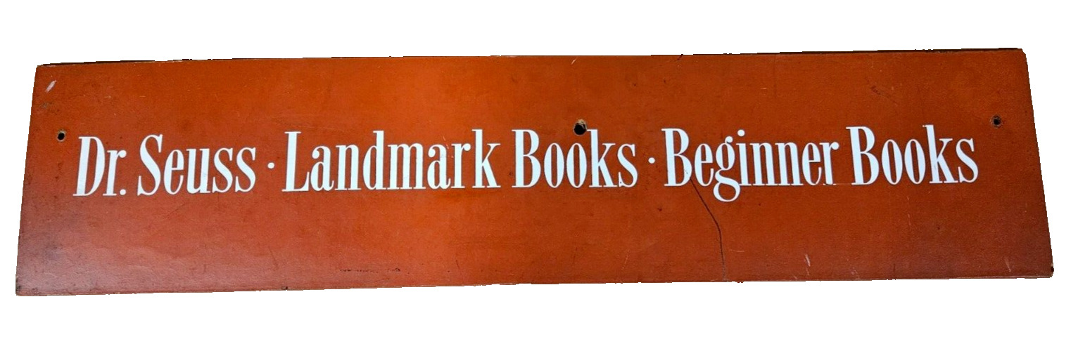 Vintage Dr Seuss Bookstore Sign display Landmark Books Advertisement