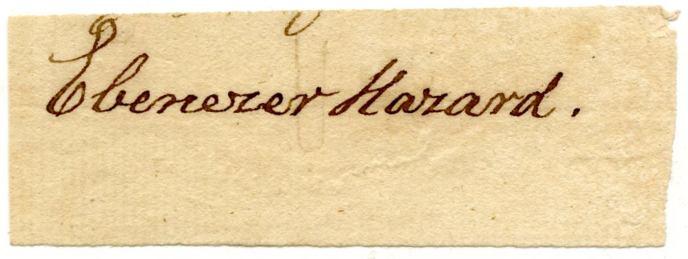 EBENEZER HAZARD, US Postmaster General/Revolutionary War, Autograph Signed 10933
