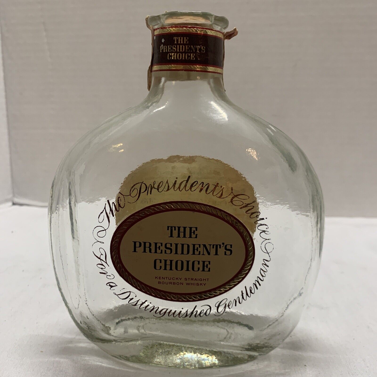 President's Choice Empty Bourbon Bottle Brown Forman 1969 Rare Vintage
