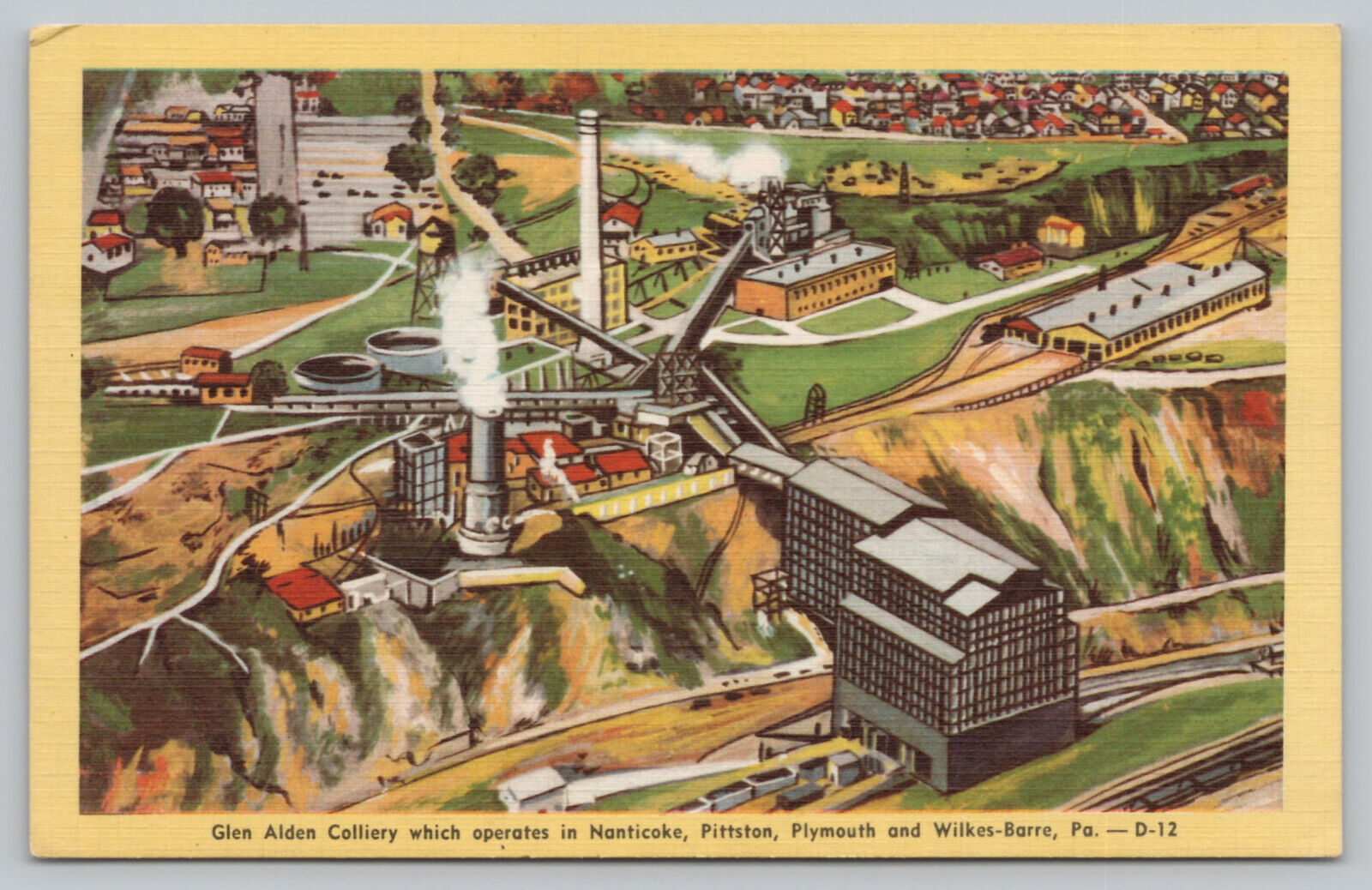 Alden / Nanticoke PA Pennsylvania - Glen Alden Breaker Anthracite Coal Postcard