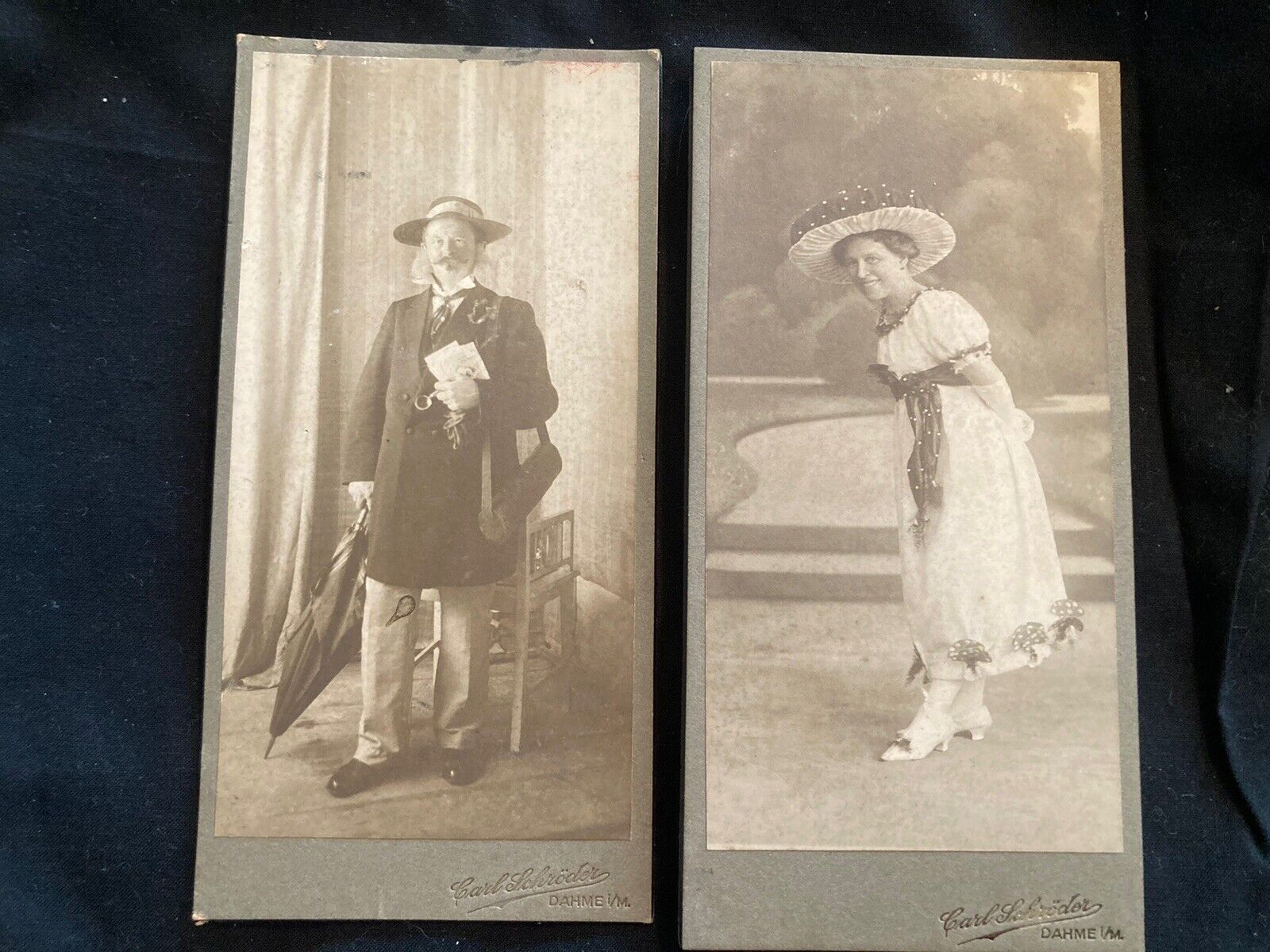 TWO 1867 Late 19th Century Super CUTE German COUPLE Original PHOTOS Provenance