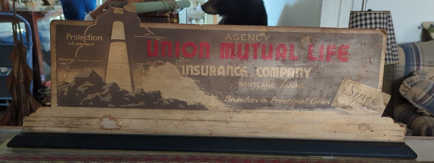 Antique Display Advertising Union Mutual Life Insurance Company Portland Maine