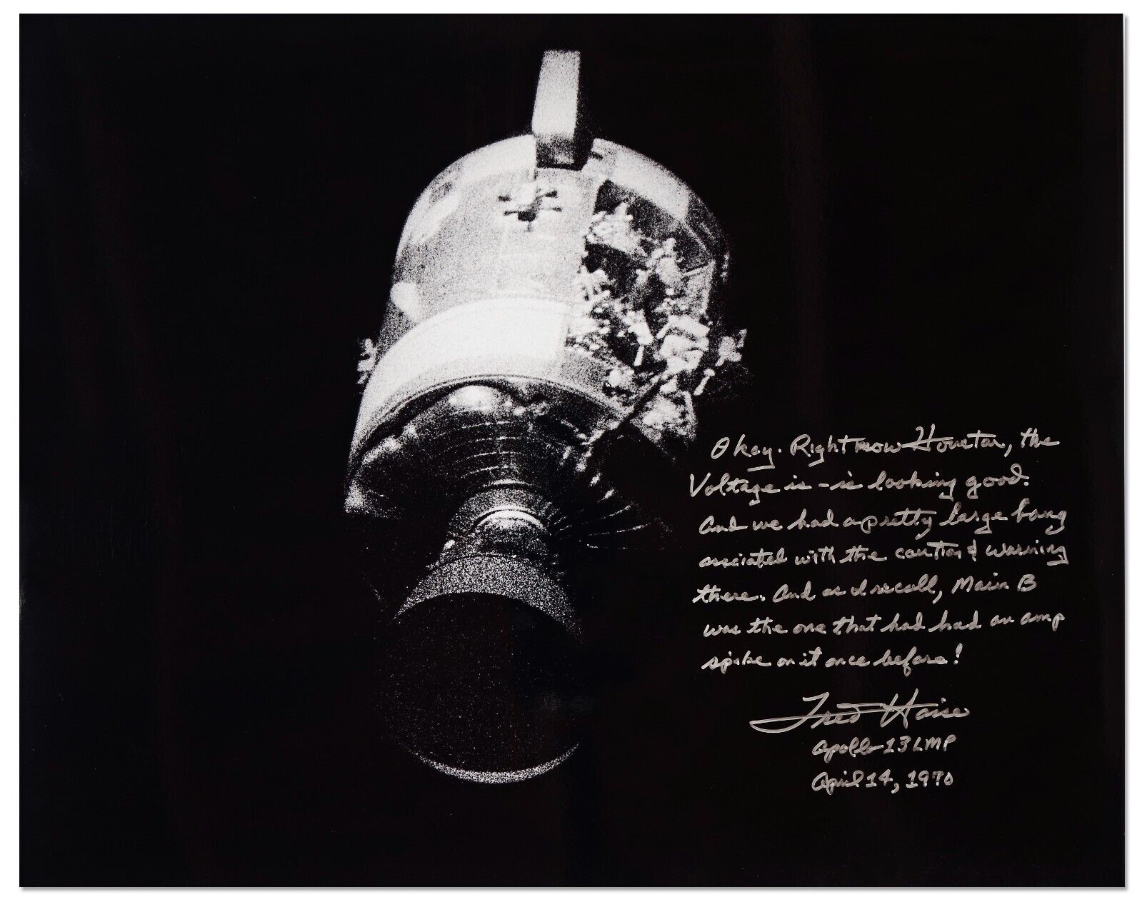 Fred Haise Signed Essay Apollo 13 16\