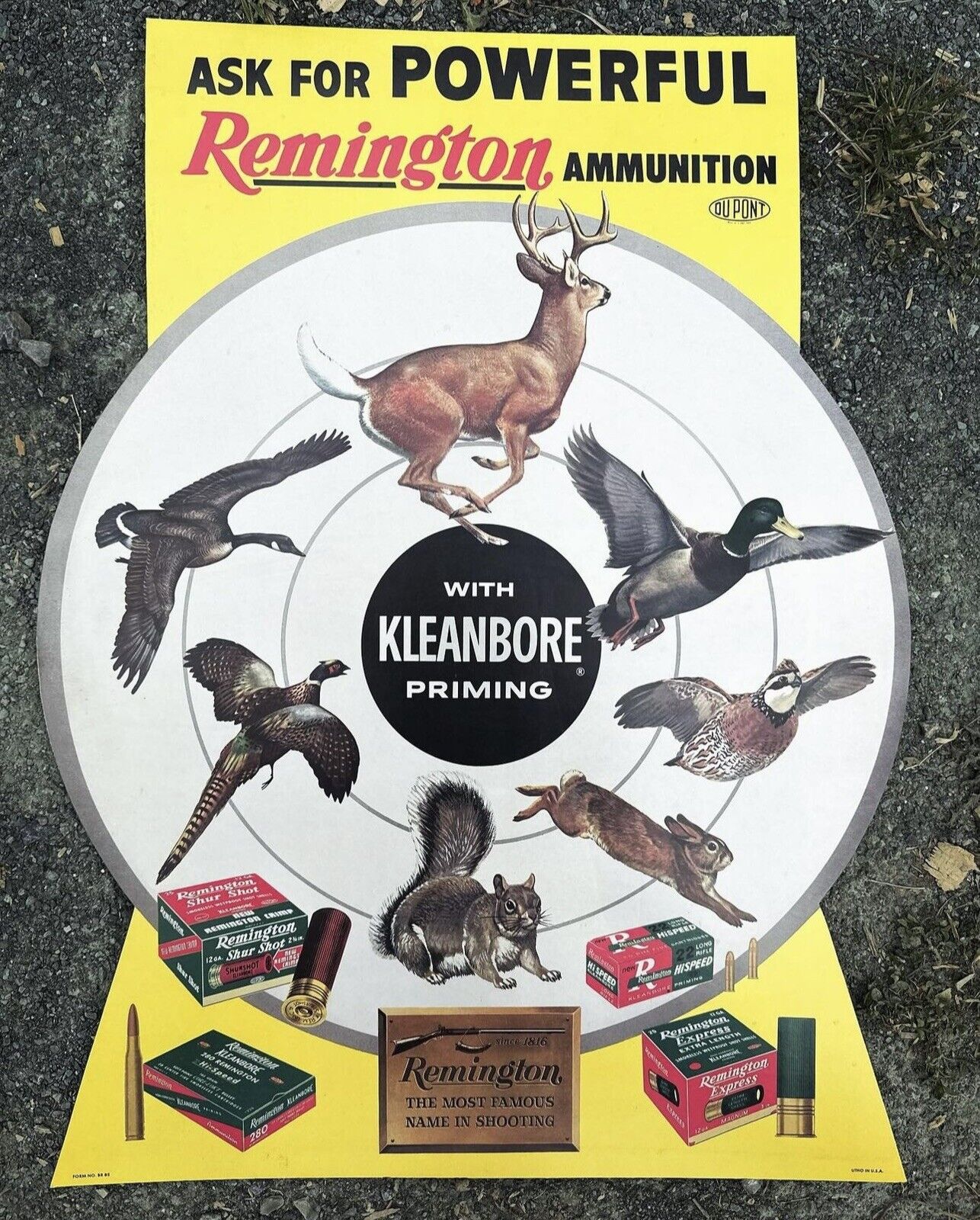 Vintage Sign Original NOS Remington Sign INSANE GRAPHICS NEVER DISPLAYED
