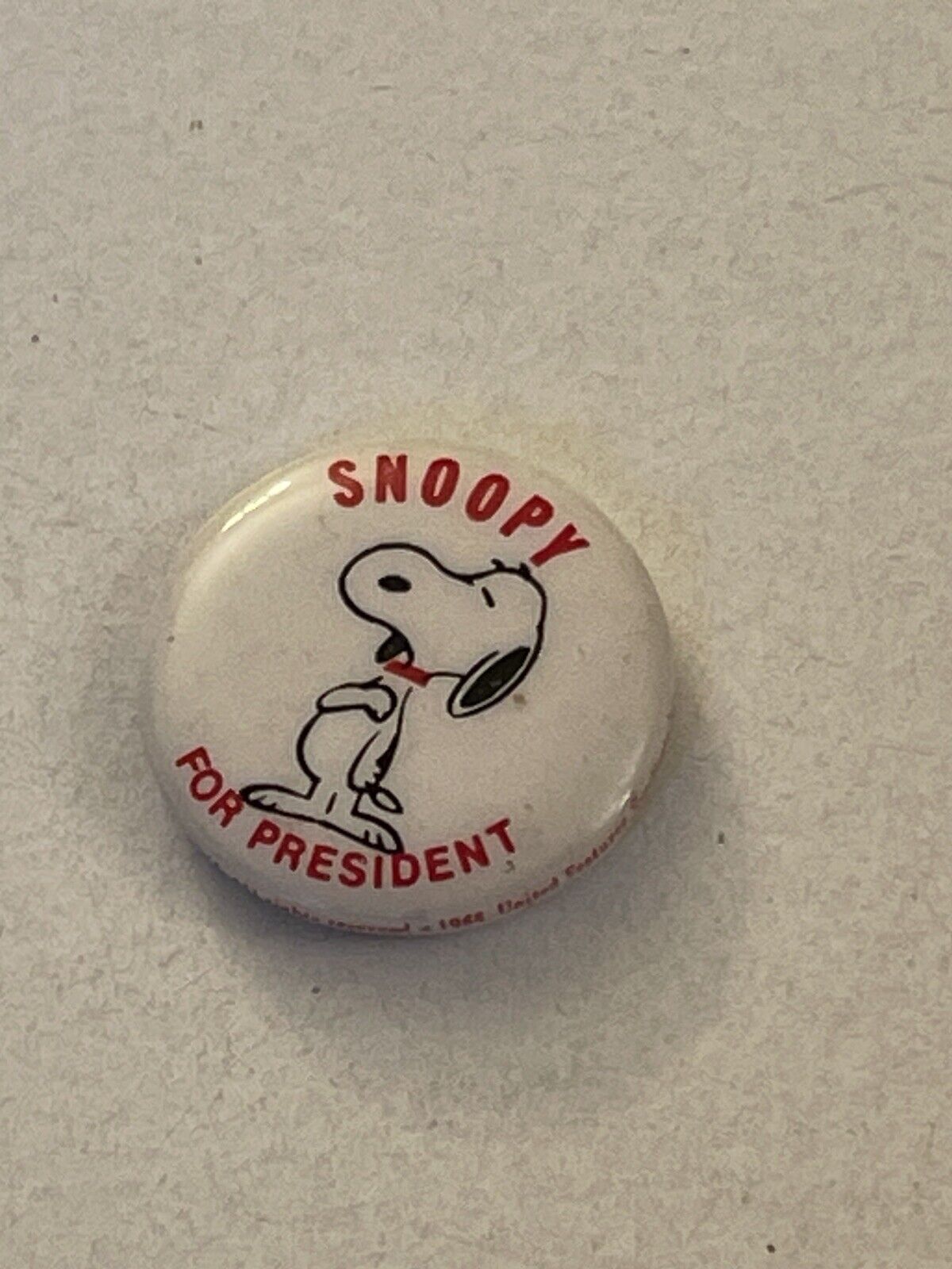 Vintage Snoopy For President Peanuts Button Pin Pinback PB4E