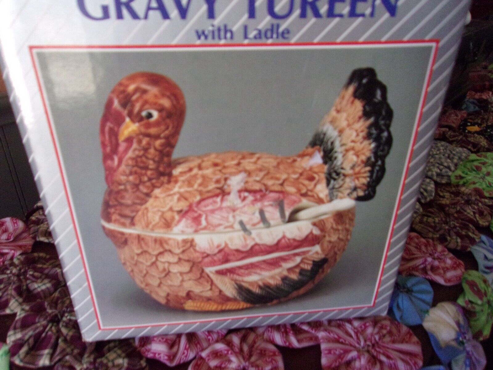 Vintage Turkey Gravy Boat Tureen Made In Japan with ladle
