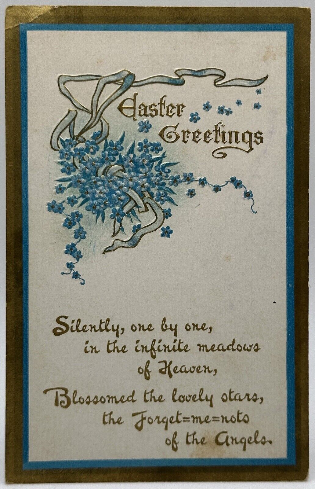 1907-1915 Easter Greetings W/ Quote Postcard