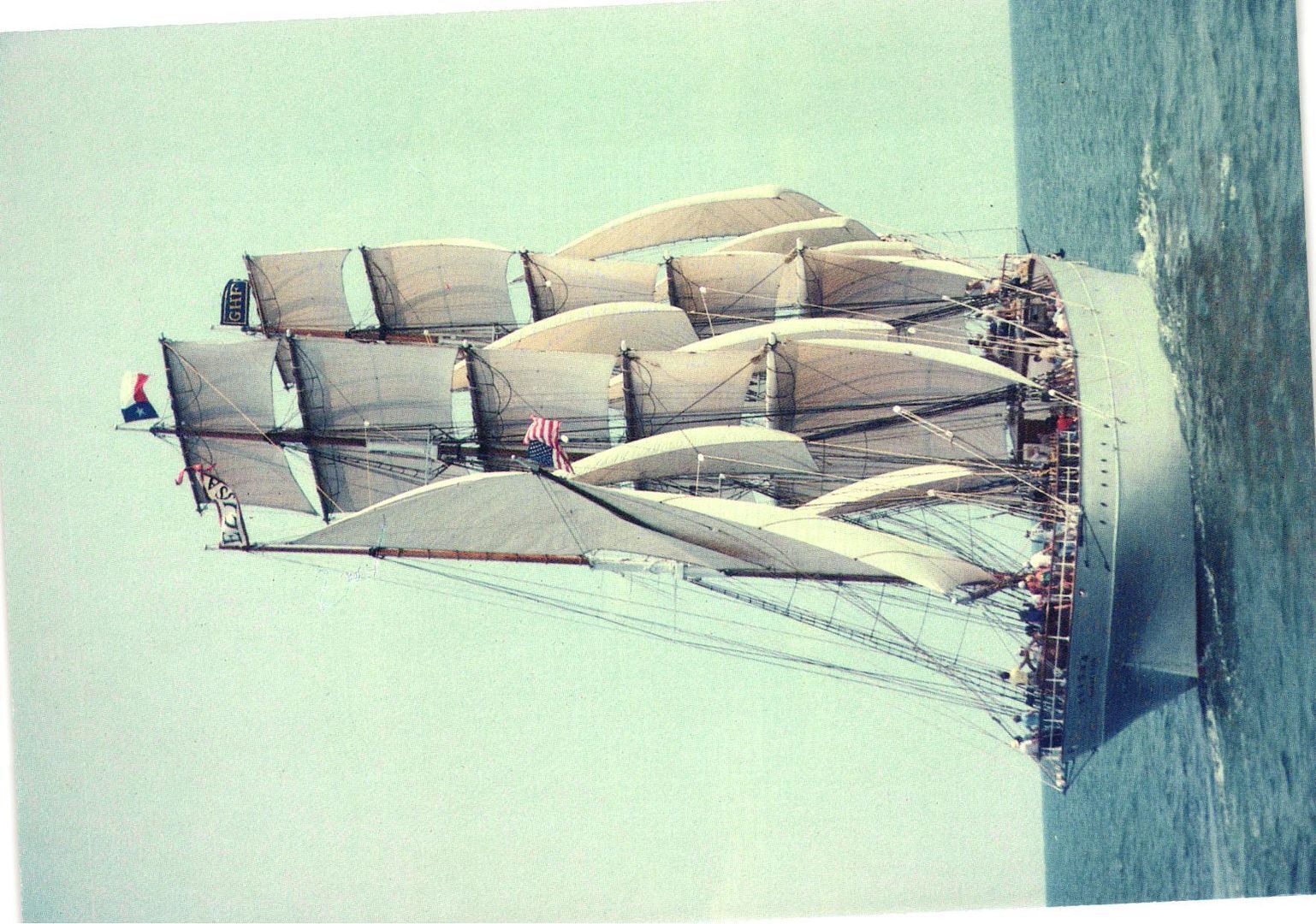 Vintage Postcard 4x6- Sailing ship Elissa, Galveston Historical Foundation, Galv
