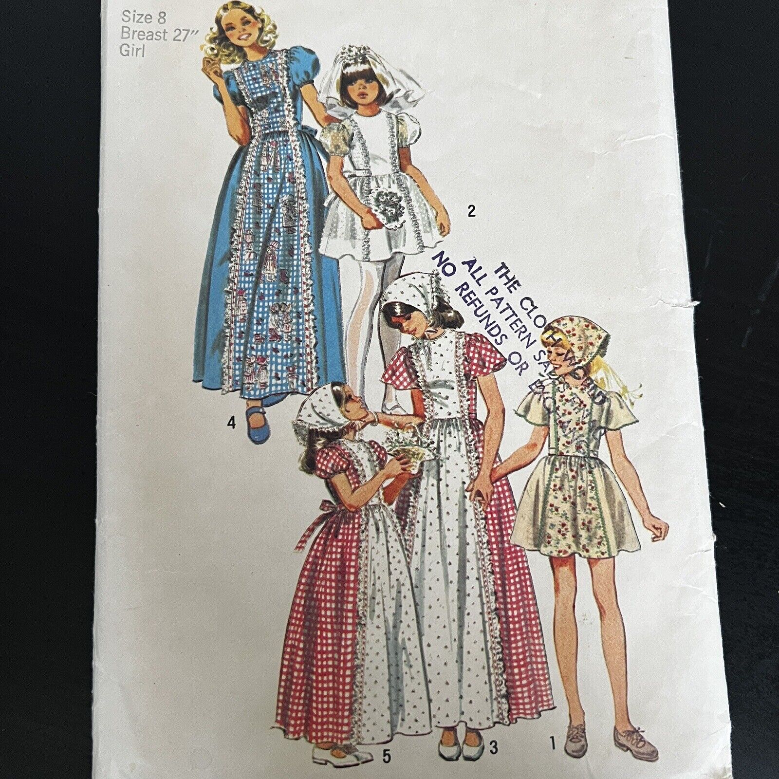 Vintage 1970s Simplicity 6242 Girls Boho Cottagecore Dress Sewing Pattern 8 CUT