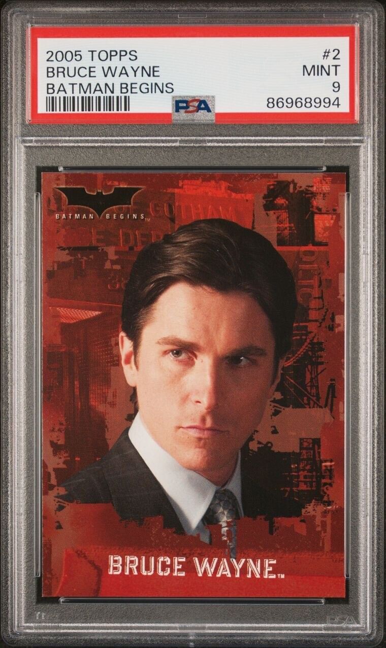 2005 Topps Batman Begins #2 Bruce Wayne Christian Bale PSA 9 Rookie