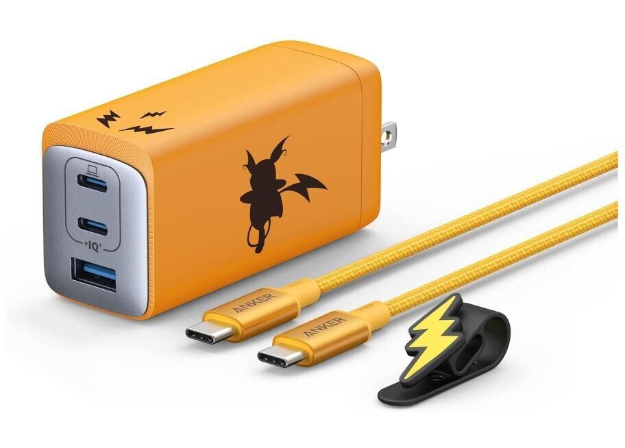 Anker Pokemon Raichu USB Charger 120W Yellow Orange Authentic