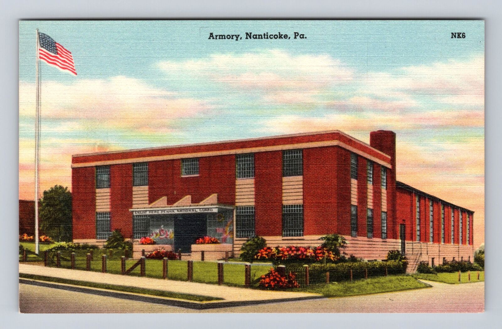 Nanticoke PA-Pennsylvania, Armory, Antique, Vintage Postcard