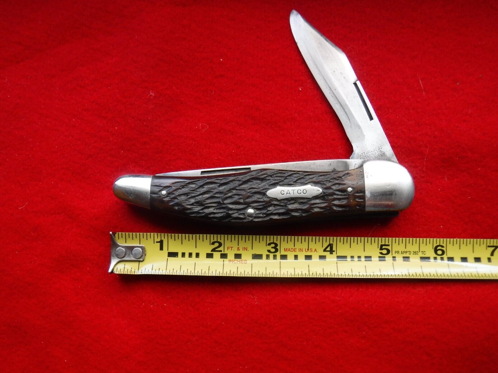 Vintage Very Rare CATCO 2 Blade-Cattaraugus Cutlery Co Little Valley NY“Hunter”