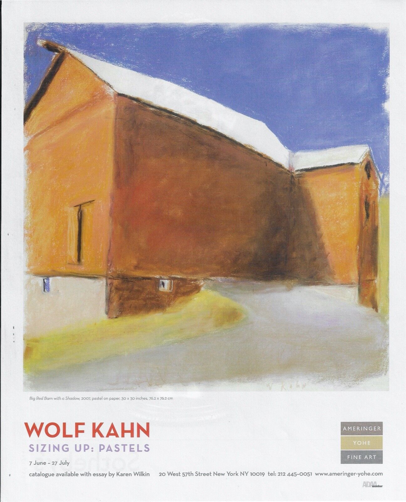 WOLF KAHN Big Red Barn Art Gallery Exhibit Print Ad~2007