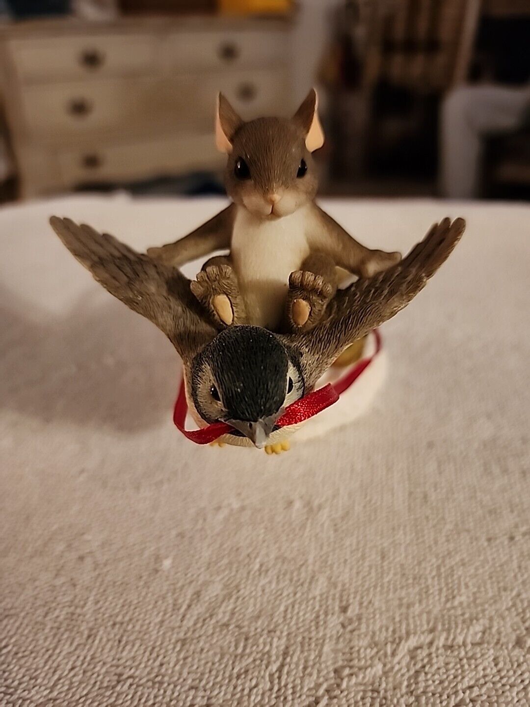 Charming Tails SILENT NIGHT Figurine CANDLE HOLDER Fitz And Floyd HOLIDAY Bird