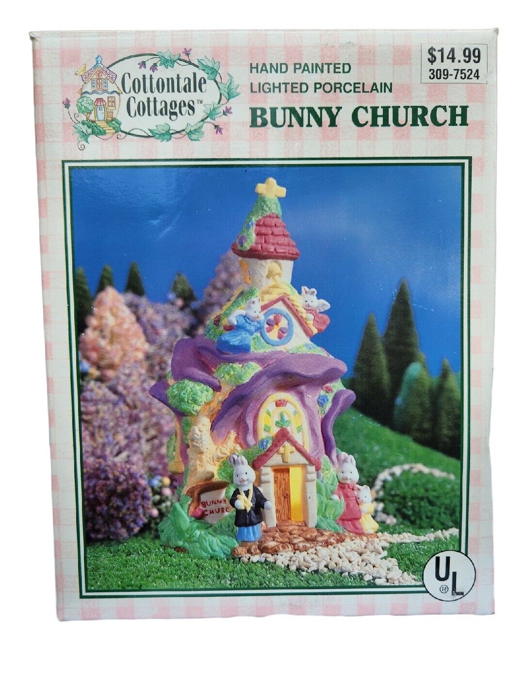 Vintage Cottontale Cottages Porcelain Easter Village Bunny Church