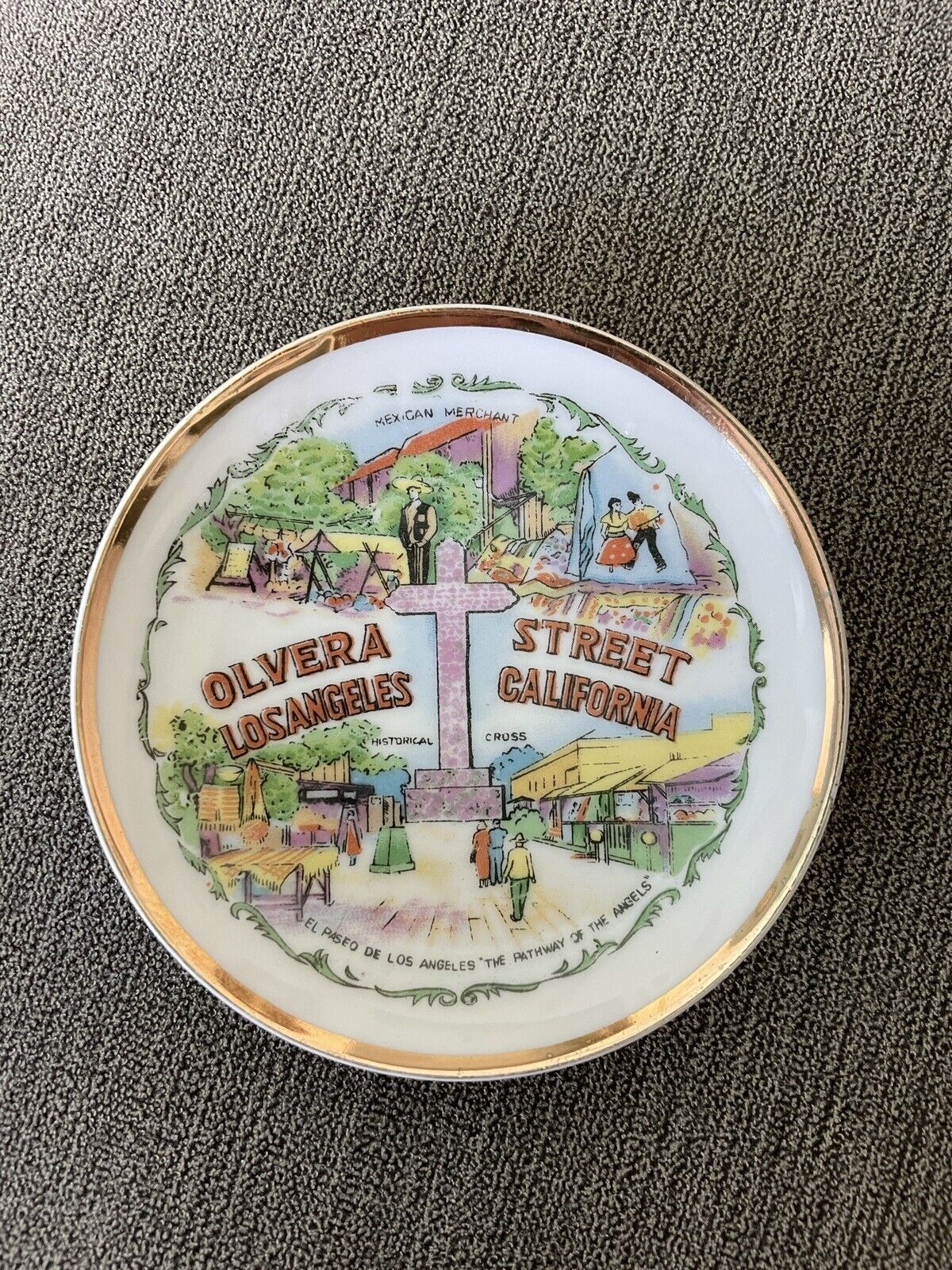Olvera Street Los Angeles California Collector Plate Vintage Travel Souvenir 
