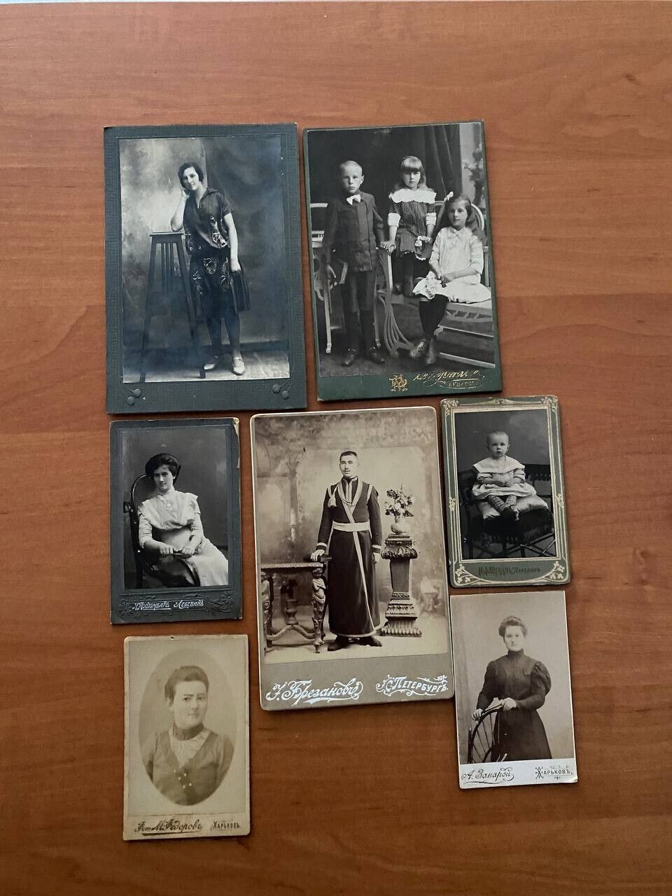 Photo cards Tsarist Russia 19th century 7 pieces #1994