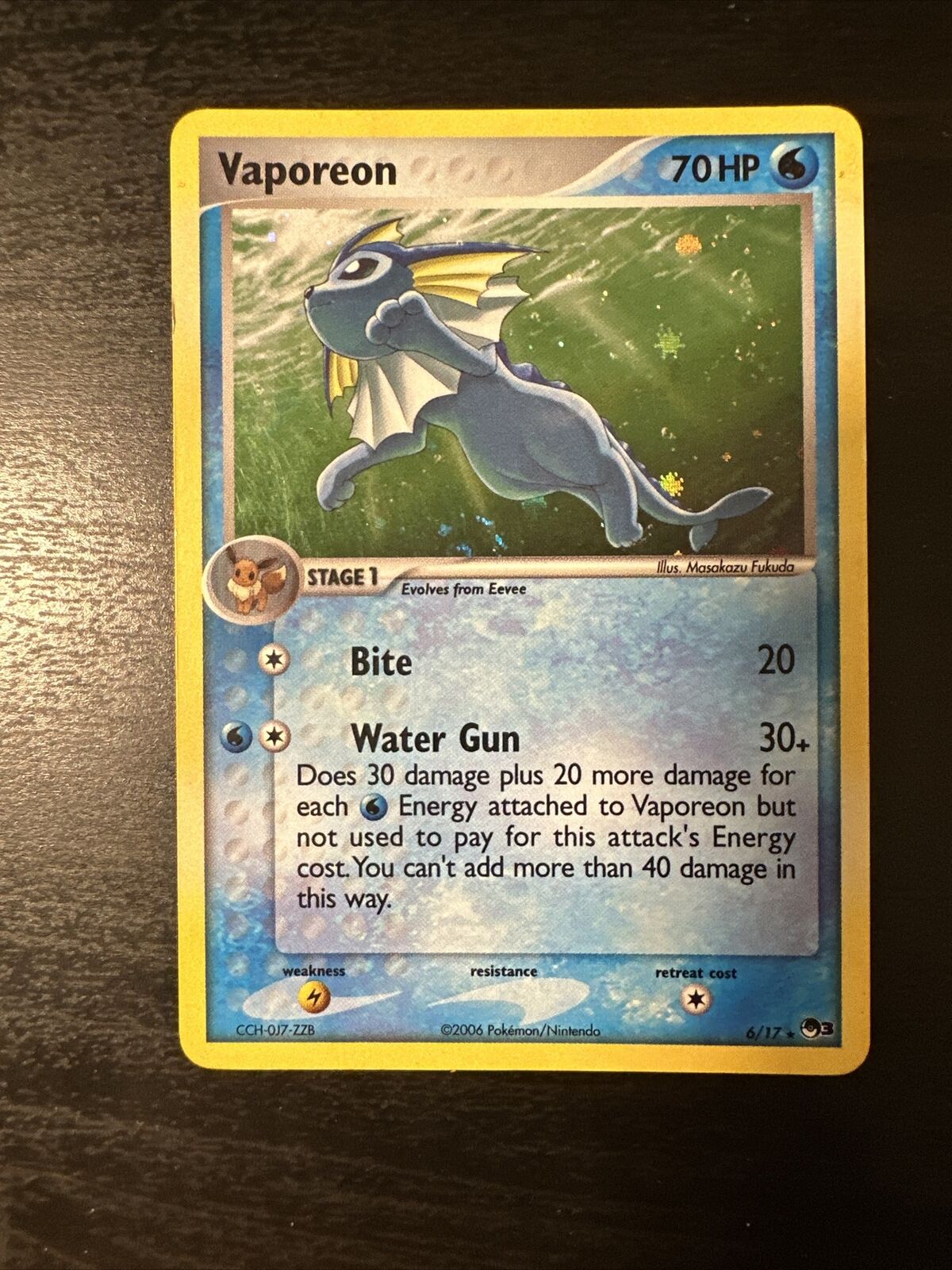 Vaporeon POP Series 3 Holo Pokemon Card