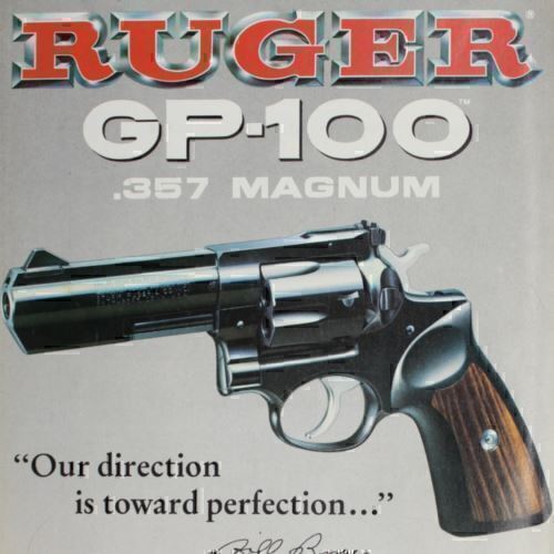 PRINT AD RUGER .357 MAGNUM Pistol Revolver NEW GP-100 Sturm & Ruger Firearms \'86