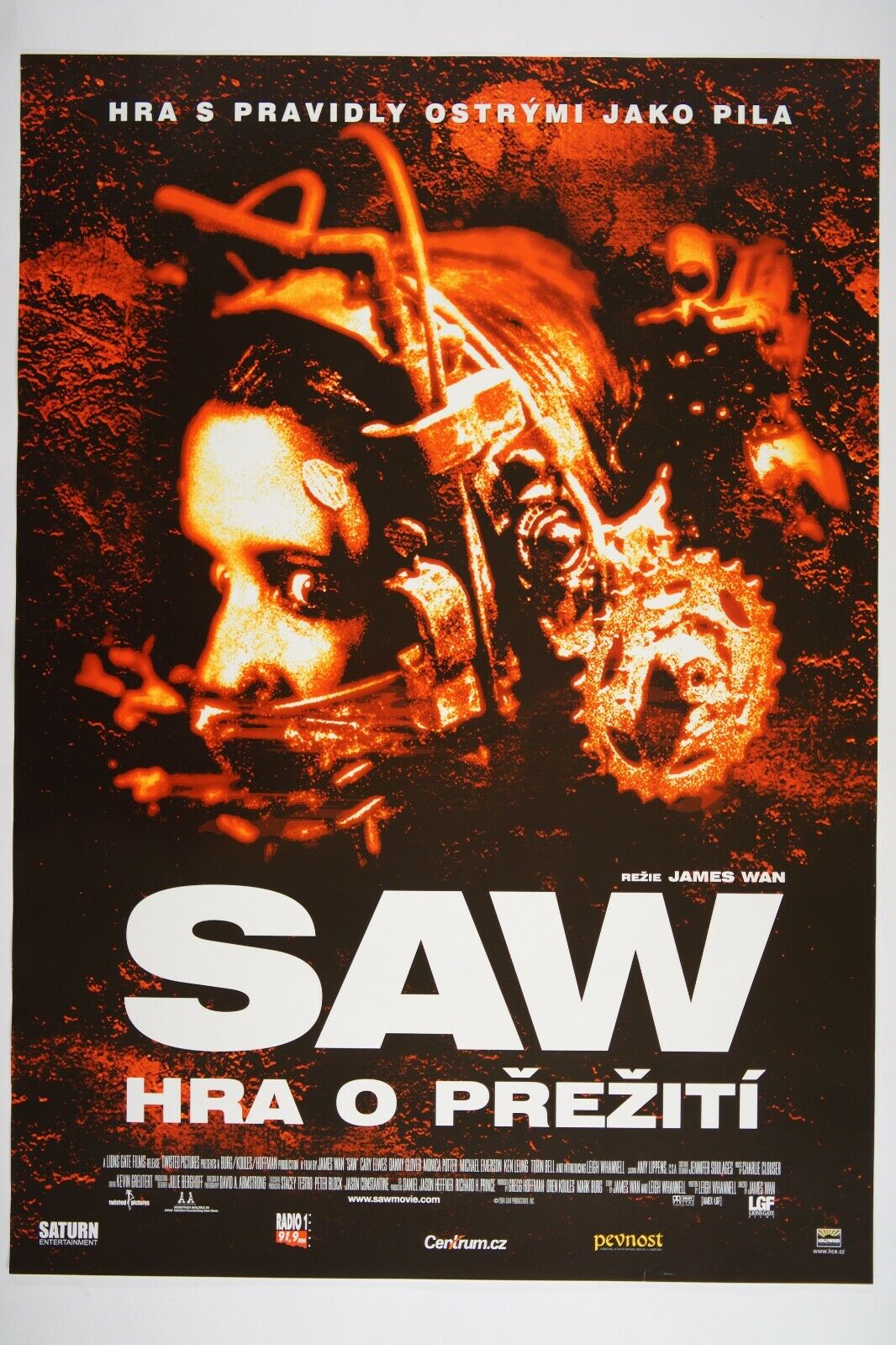 SAW 23x33 Original VERY RARE Czech movie poster 2004 CARY ELWES JAMES WAN HORROR