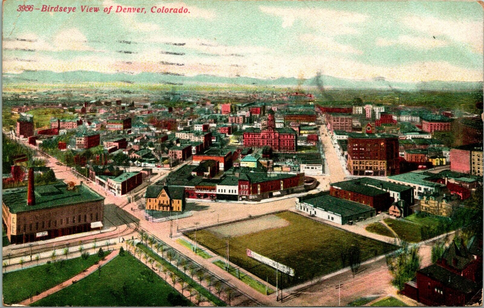 Vtg 1911 Postcard Denver Colorado CO Birdseye View Of Denver