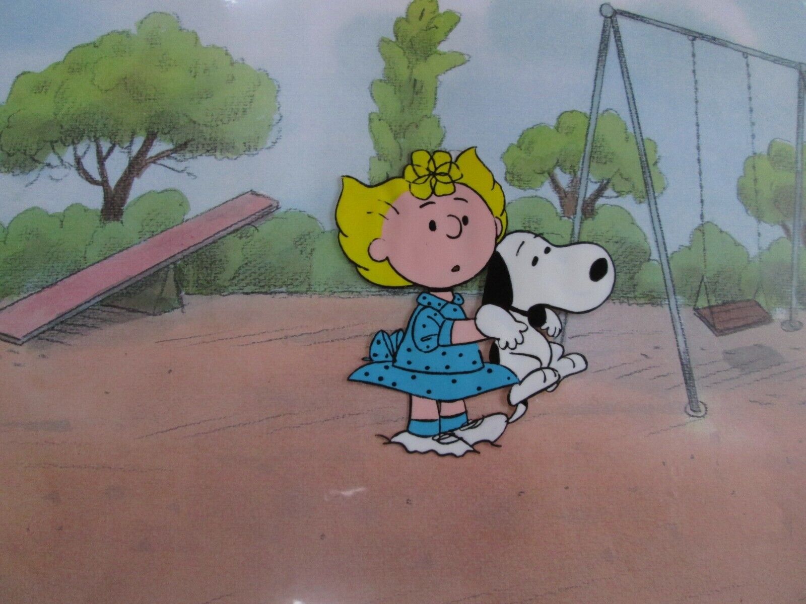 Peanuts Snoopy and Sally production Cel 1983