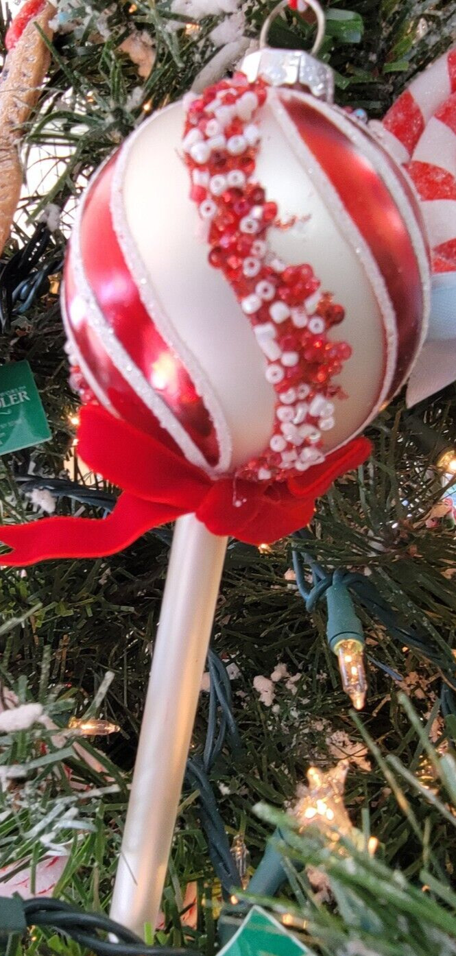 Raz Peppermint lollipop peppermint twist Christmas ornament