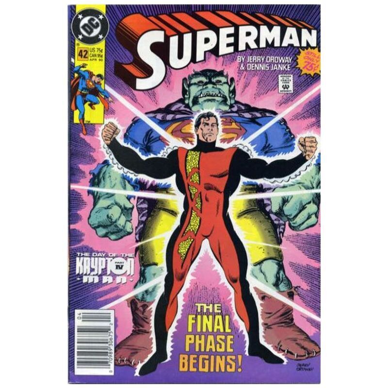 Superman (1987 series) #42 Newsstand in Near Mint minus condition. DC comics [r^