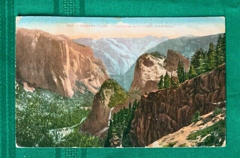 c1910 VTG Postcards ~ Bridalveil Falls Cathedral Spire Yosemite National Park CA