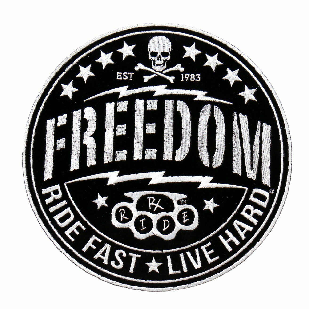 Freedom Ride Fast Live Hard RX Circle Patch [Iron on Sew on-3.5 inch -RX1]