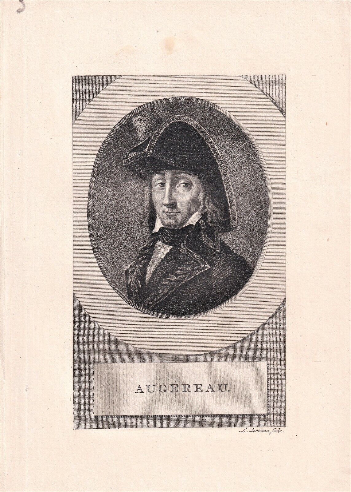 PIERRE AUGEREAU Marshal of France lithograph by Ludwig Portman, 1807