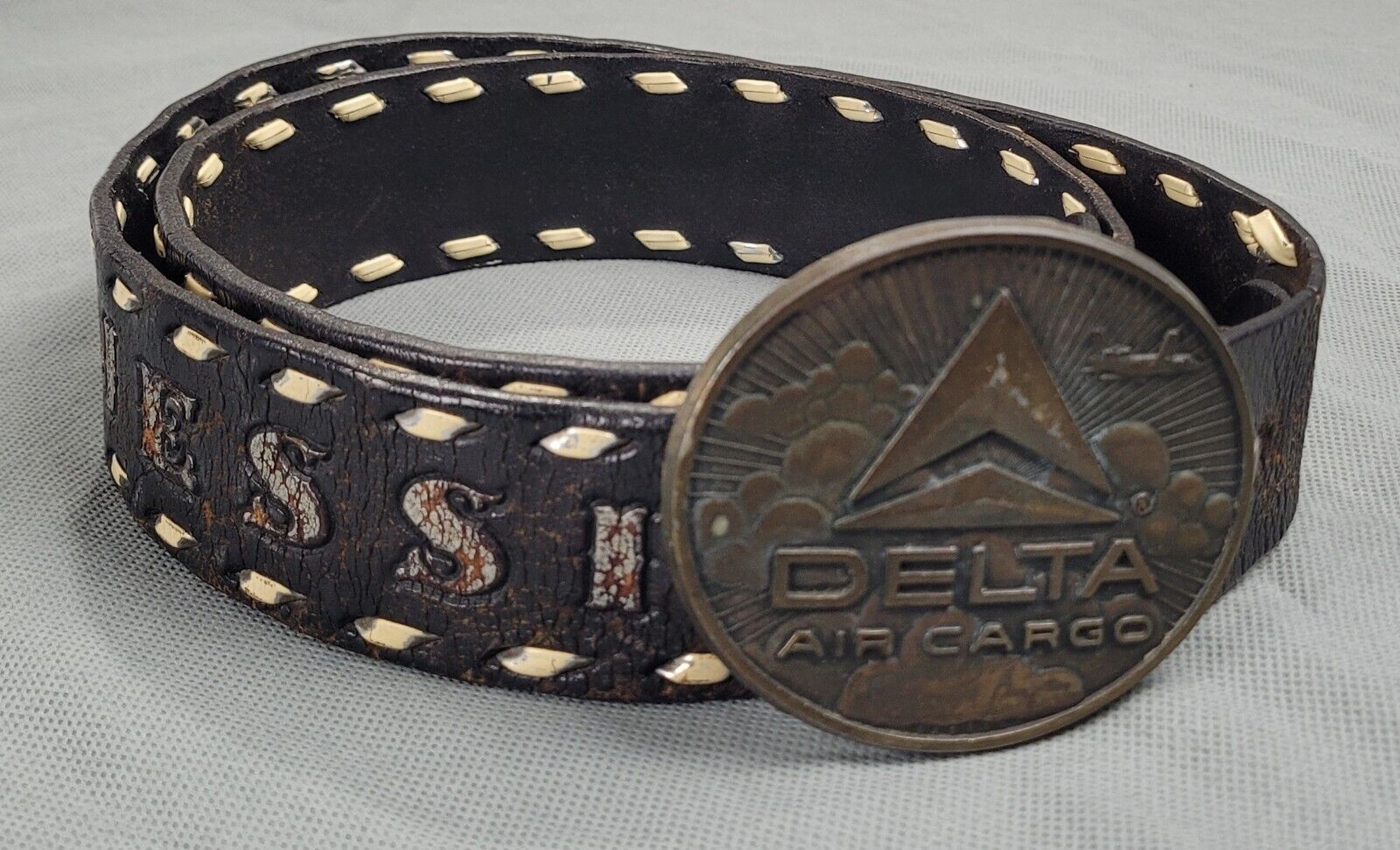 Delta Air Cargo Buckle Stitched Leather Belt