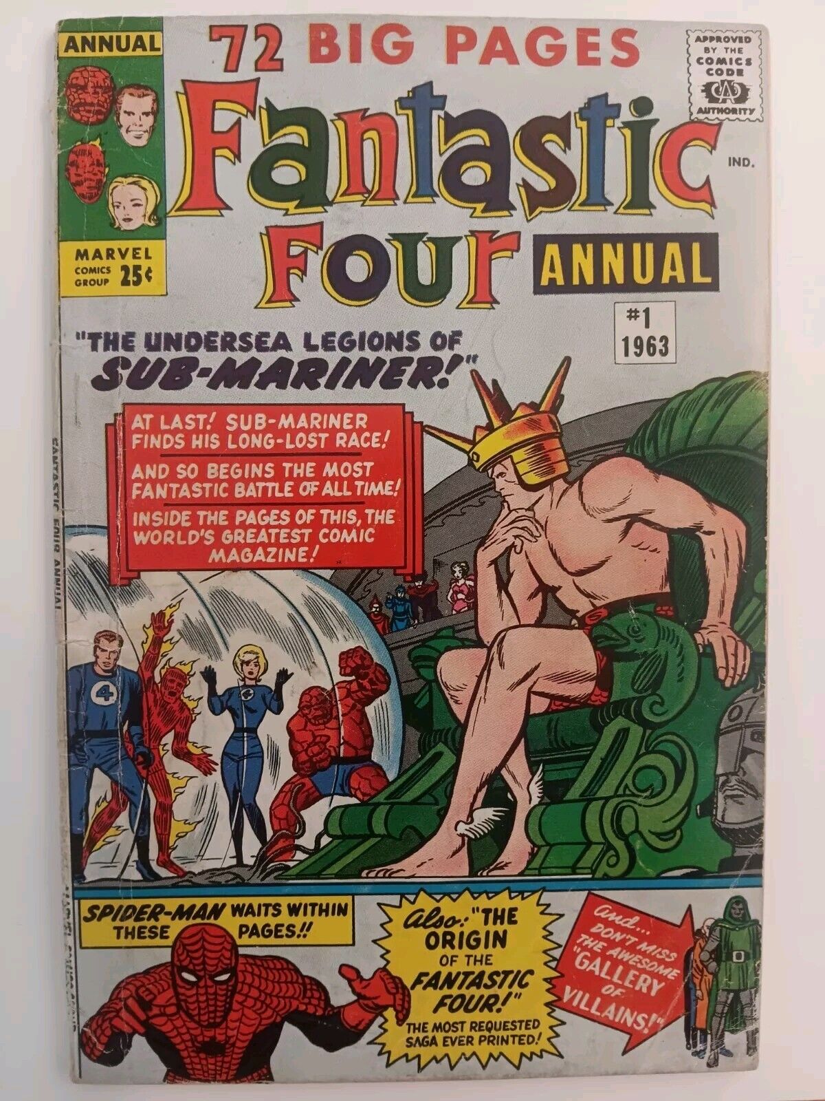 Fantastic Four Annual # 1 Key Early Spider-Man Doom Namor 1963 Lee Kirby Marvel