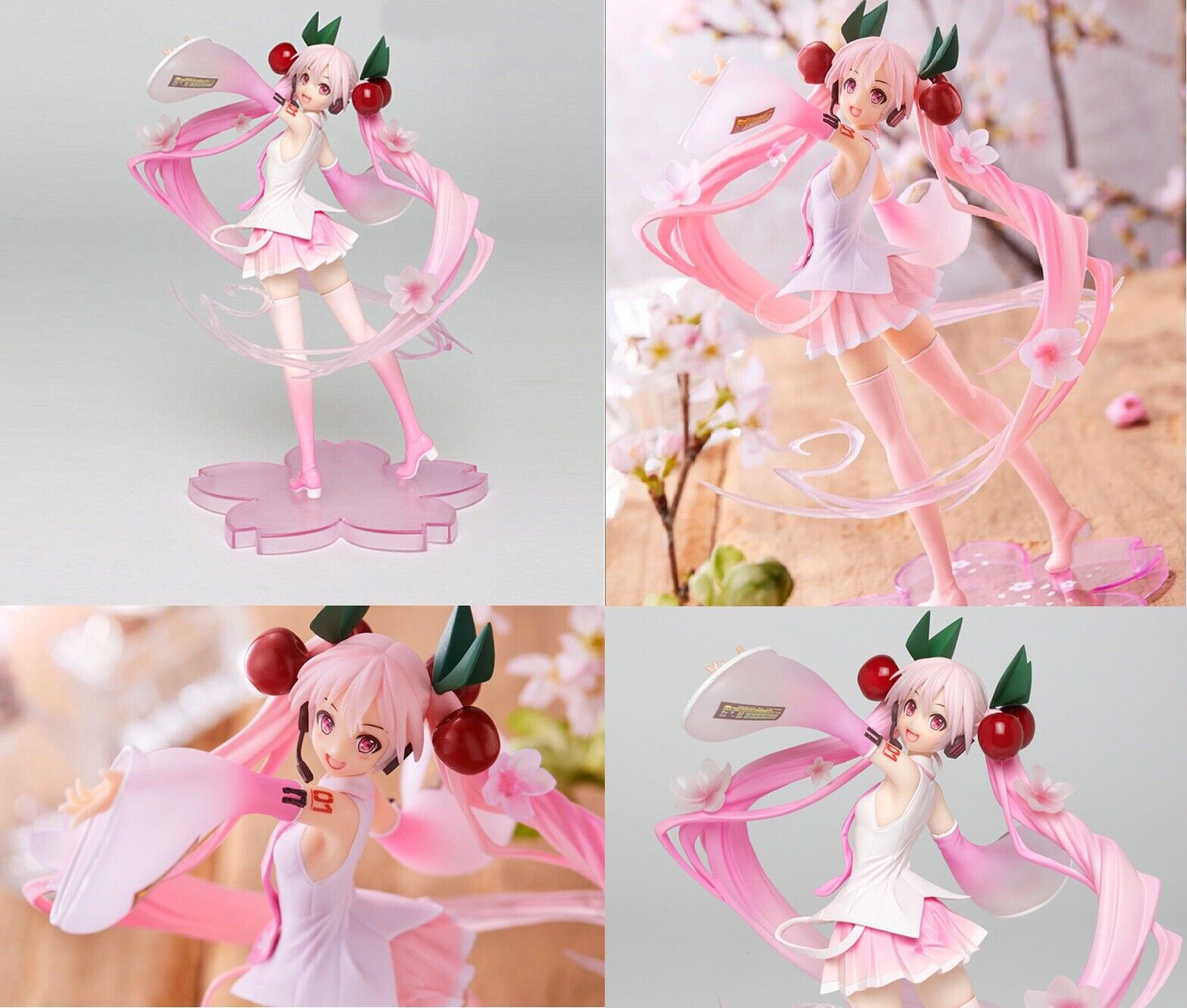 USE VOCALOID Hatsune Miku Sakura Cherry Blossom Pink Cake Topper Toy Figure Bulk