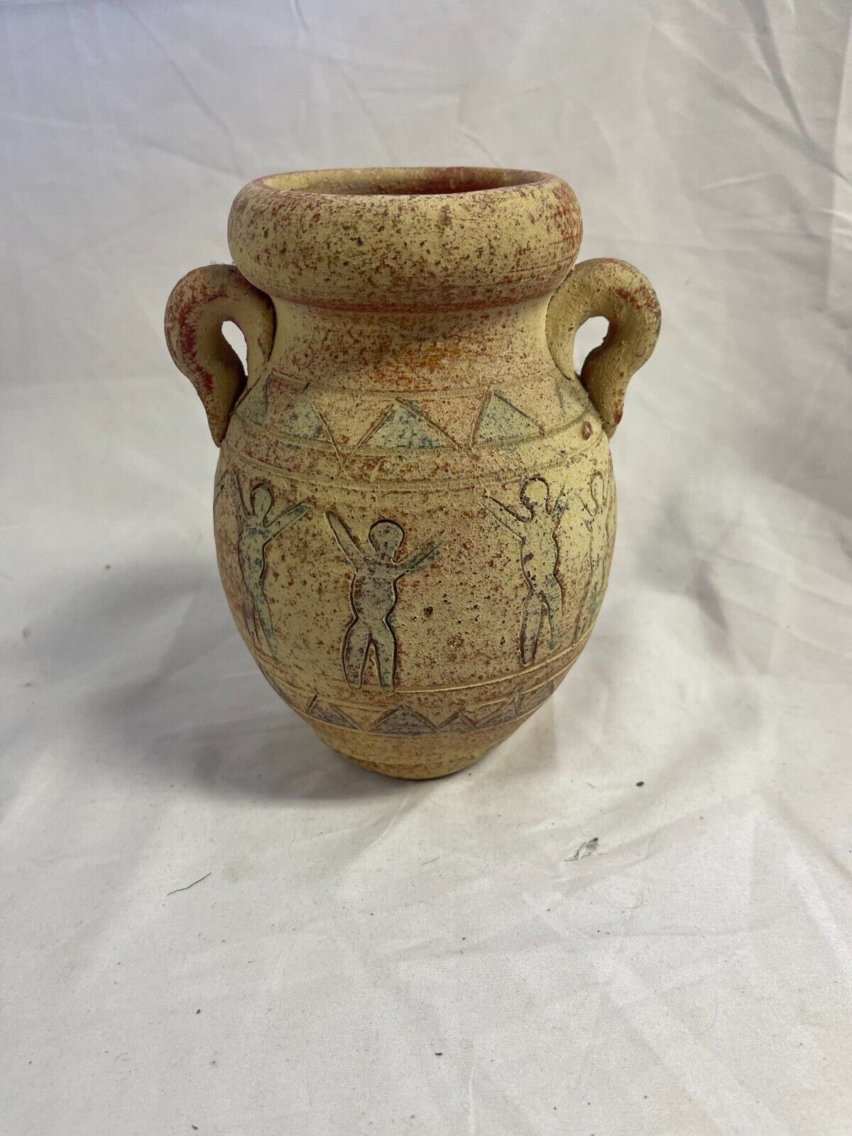 BEAUTIFUL Jug or vase Mexico or new mexico Rustic Clay Mayan Sculpted rare 