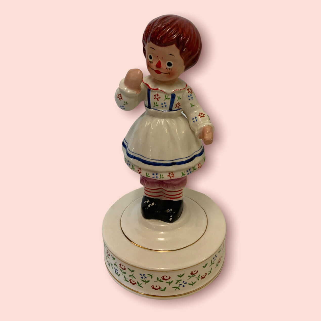 Schmid Vintage 1971 “Raggedy Ann” Porcelain Musical Figurine-The Bobbs Merrill 