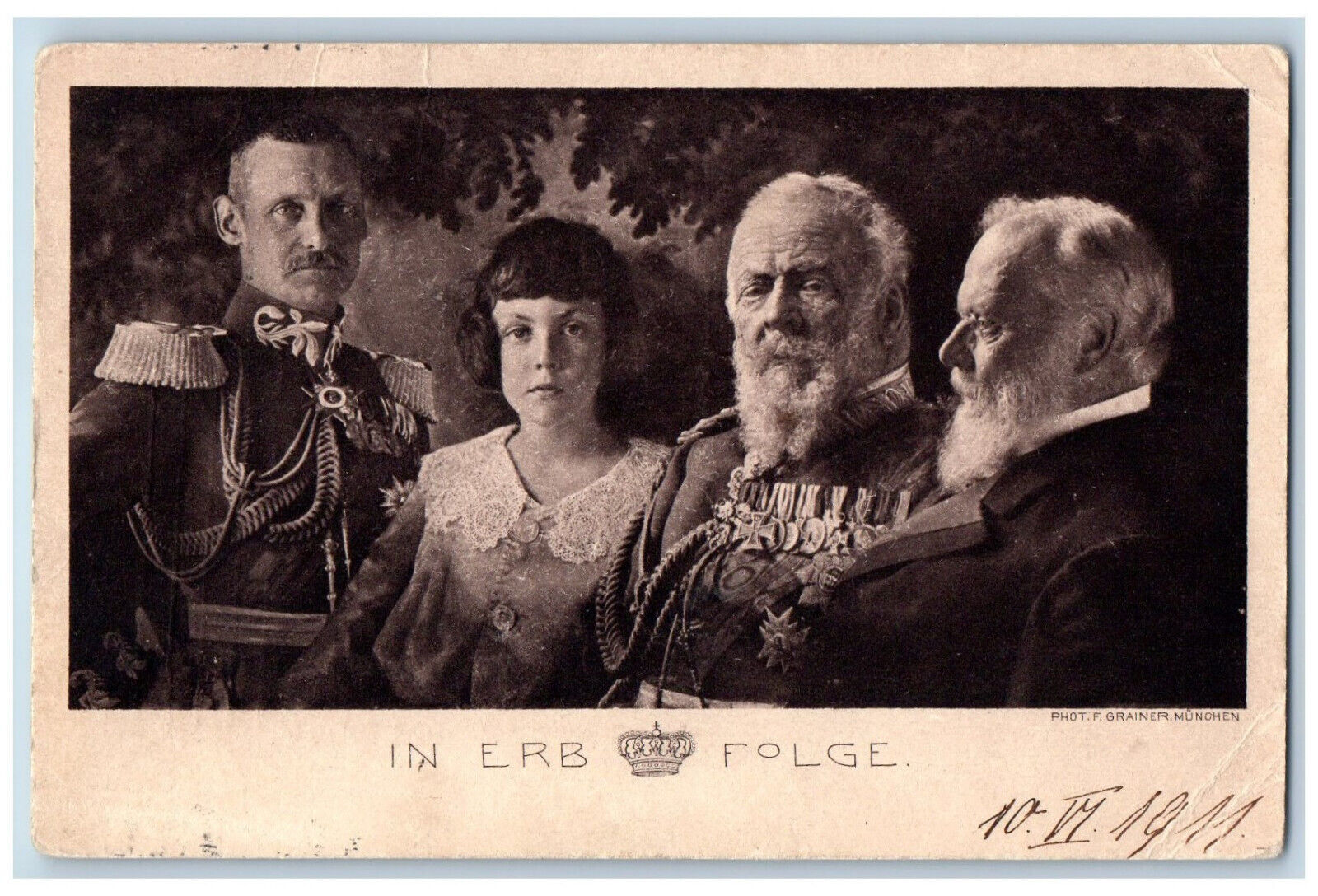 Bayern (Bavaria) Germany Postcard In Erbfolge (Succession) Crown Royalty c1910