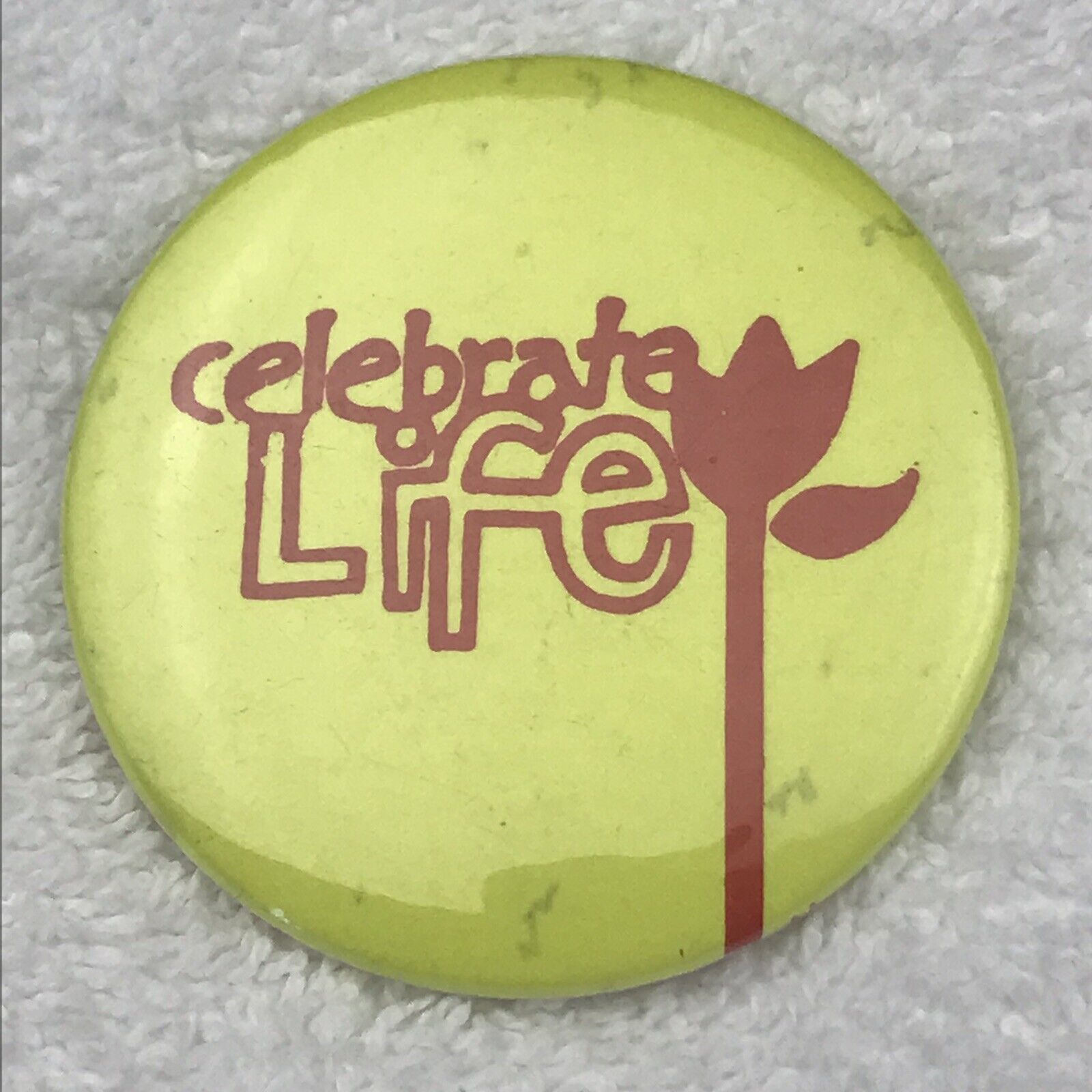 Celebrate Life Vintage Pin Button Pinback
