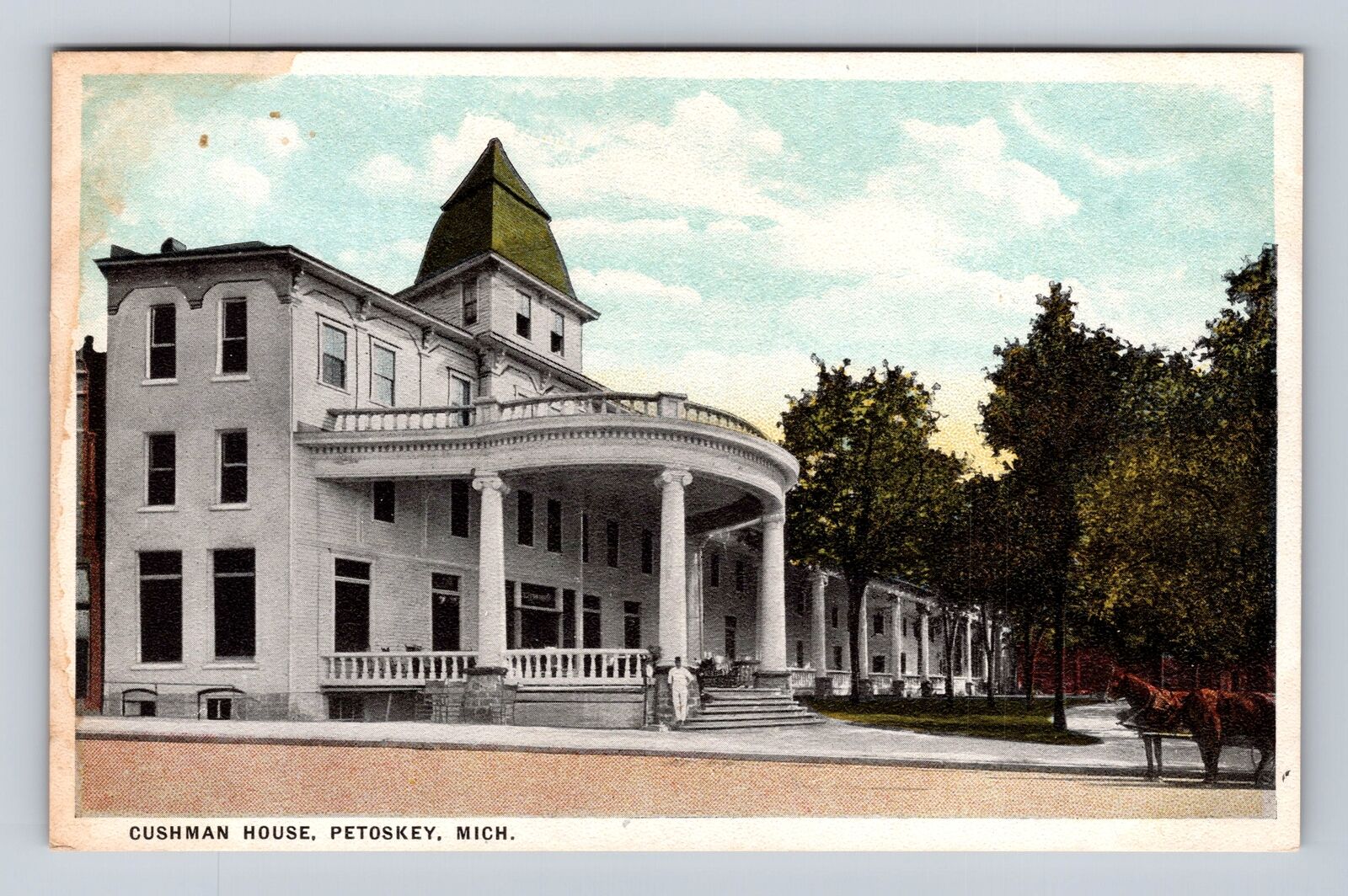 Petoskey MI-Michigan, Cushman House, Antique Vintage Souvenir Postcard