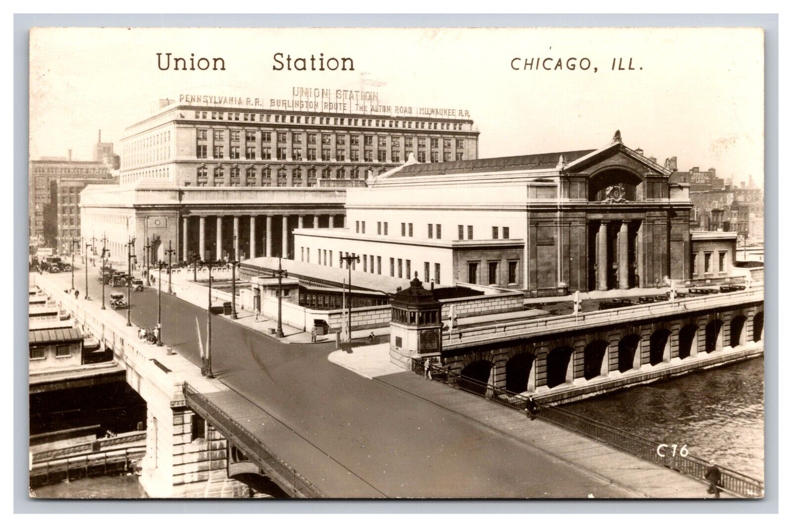 RPPC Union Station, Chicago Illinois IL Postcard
