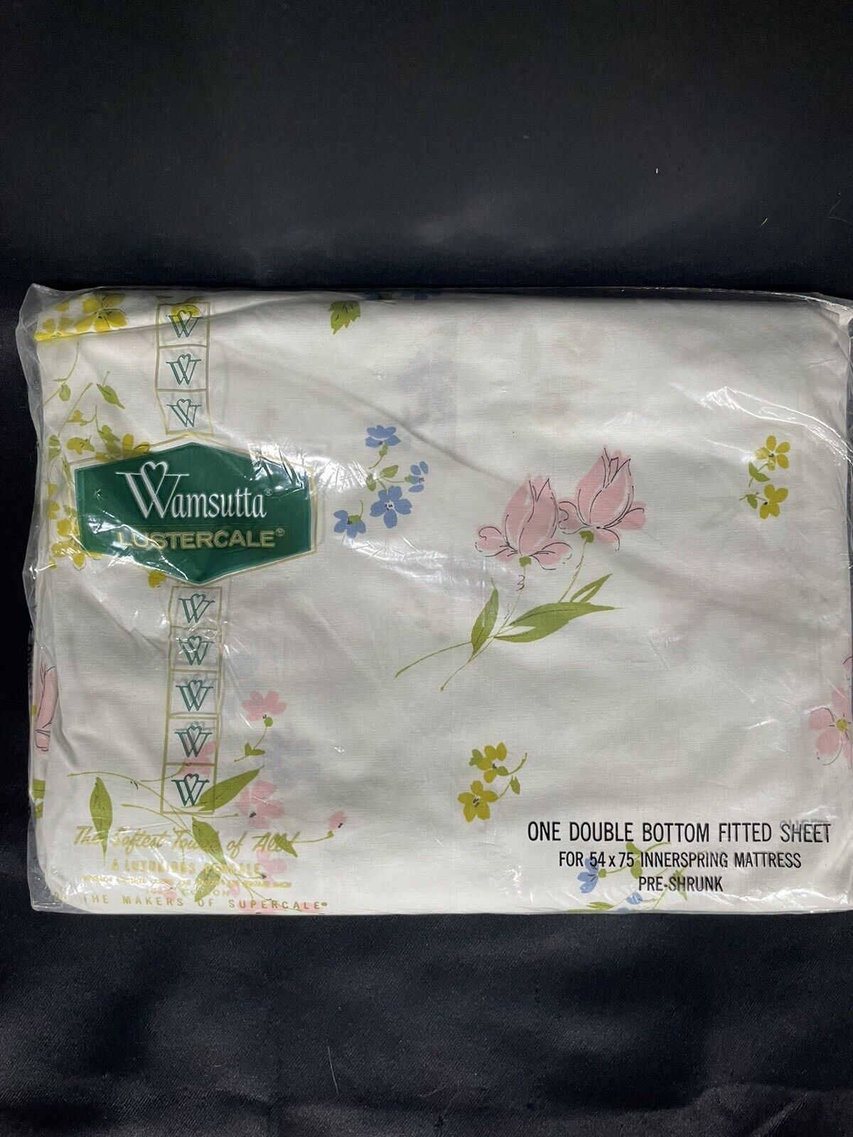 Vintage Wamsutta Lustercale One Double Bottom Fitted Sheet Brand New