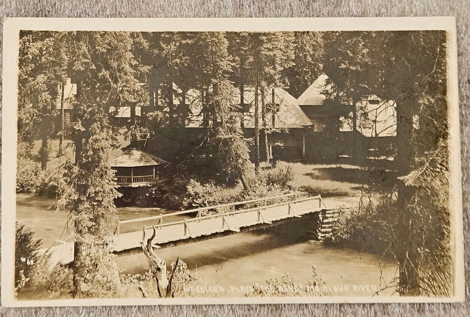 1920 Wheeler's Place The Bend McCloud River Siskiyou CA Underwood RPPC Postcard