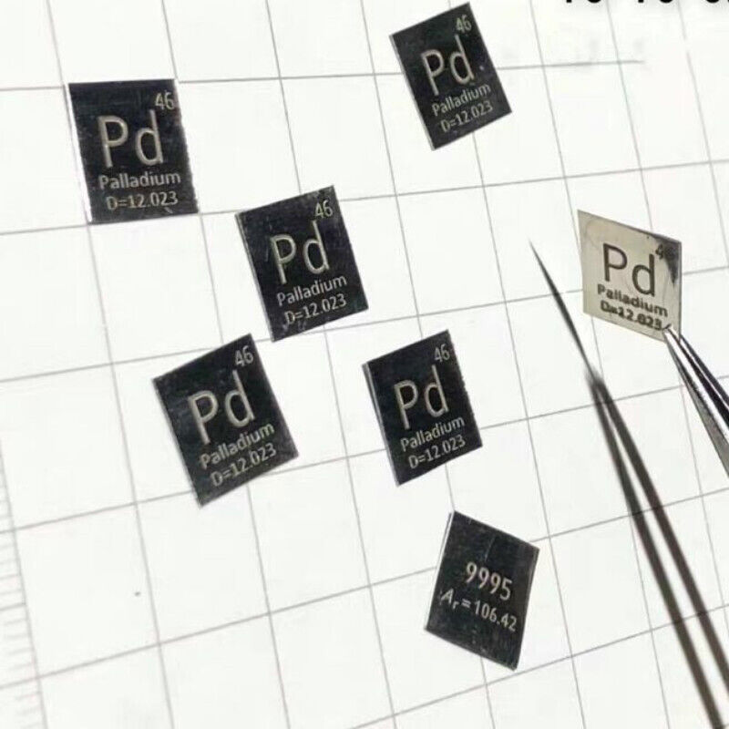 1pcs 10*10*0.1 mm 99.95% pure Palladium Metal Pd Element Periodic Table Sheet
