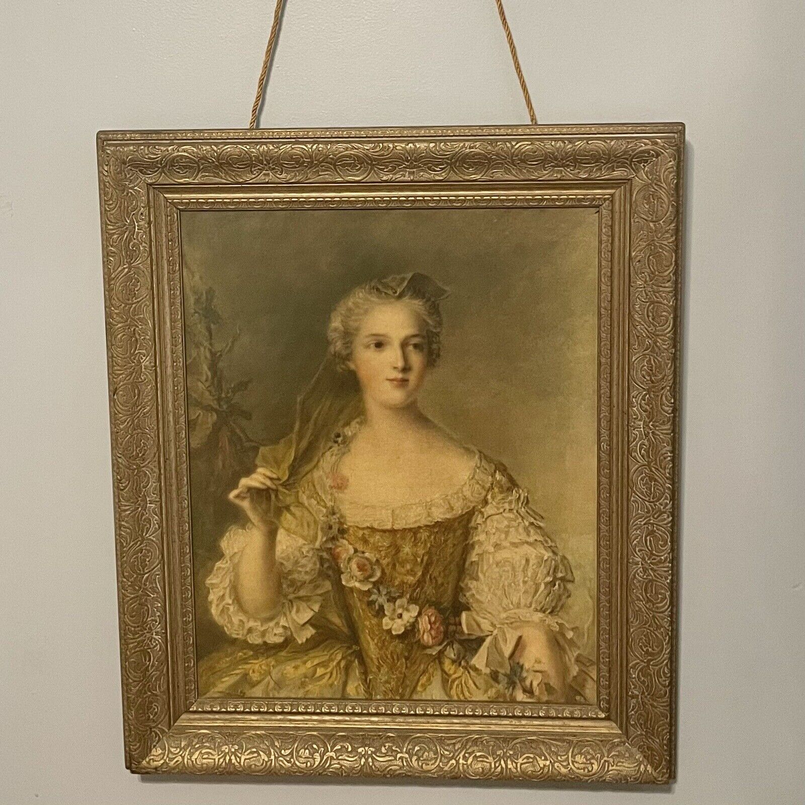 Large Antique Wood Frame Print of Madame Sophie De France