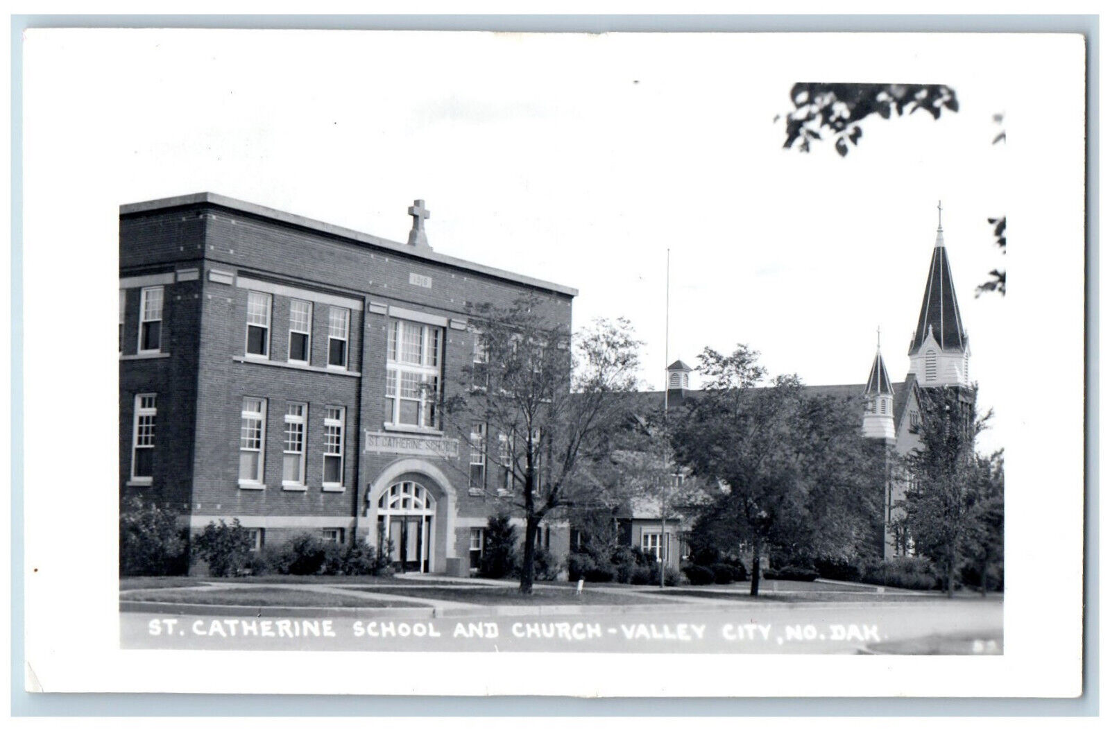 Valley City North Dakota ND Postcard St. Catherine School c1930\'s RPPC Photo