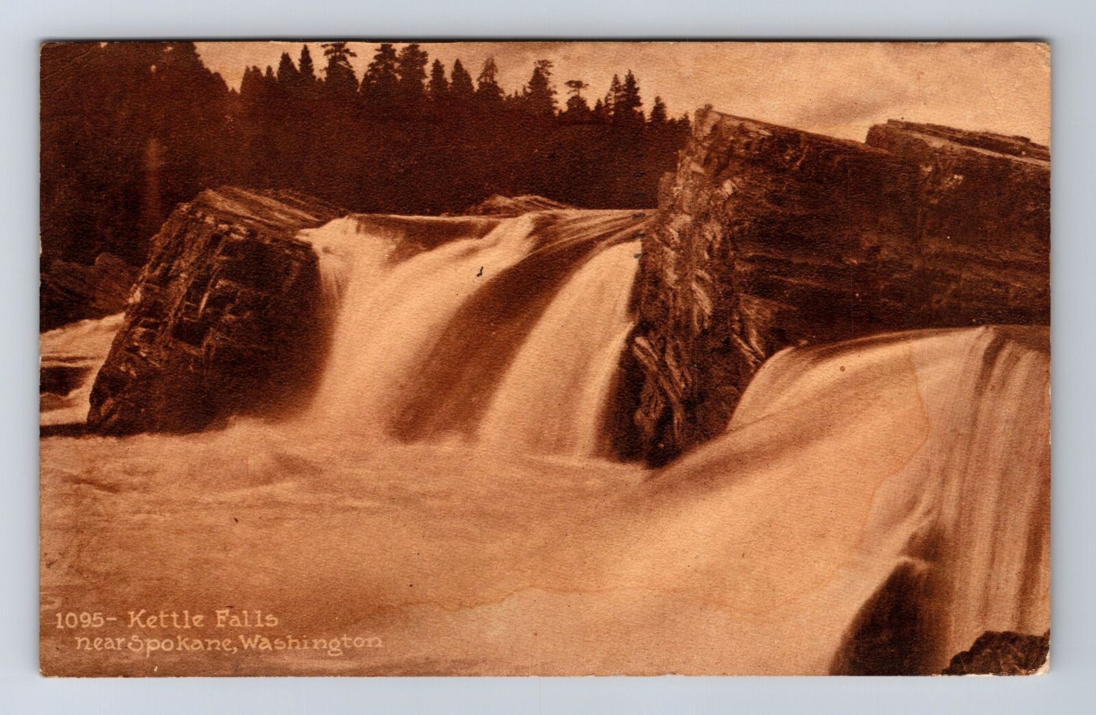 Spokane WA-Washington, Scenic View Kettle Falls, Vintage c1912 Postcard
